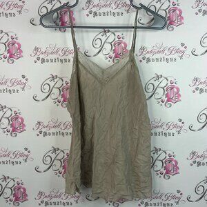 Love and liberty tank top 100% silk tan Chic Beige Camisole Top